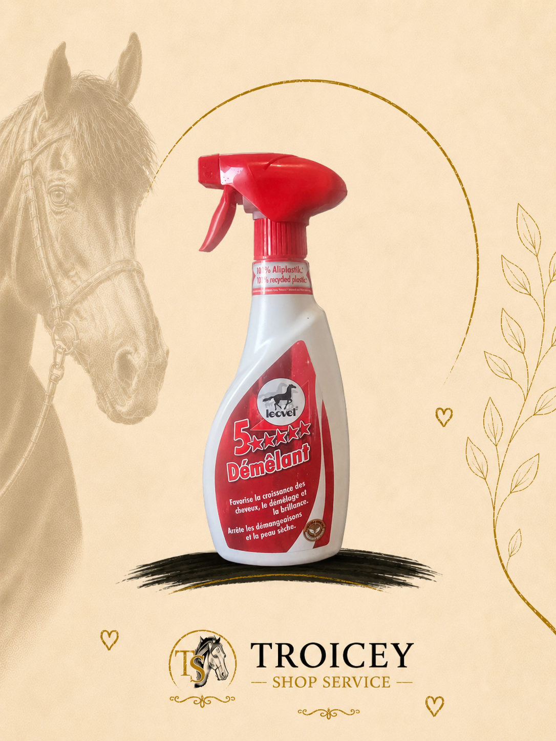 Spray démêlant pour chevaux LEOVET 5*